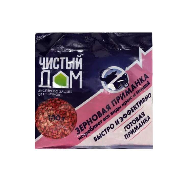 Заказать он-лайн Зерновая приманка от крыс и мышей, 200 гр Чистый Дом в интернет-магазине Строительный дом на Приморской 27 в Хабаровске с доставкой.