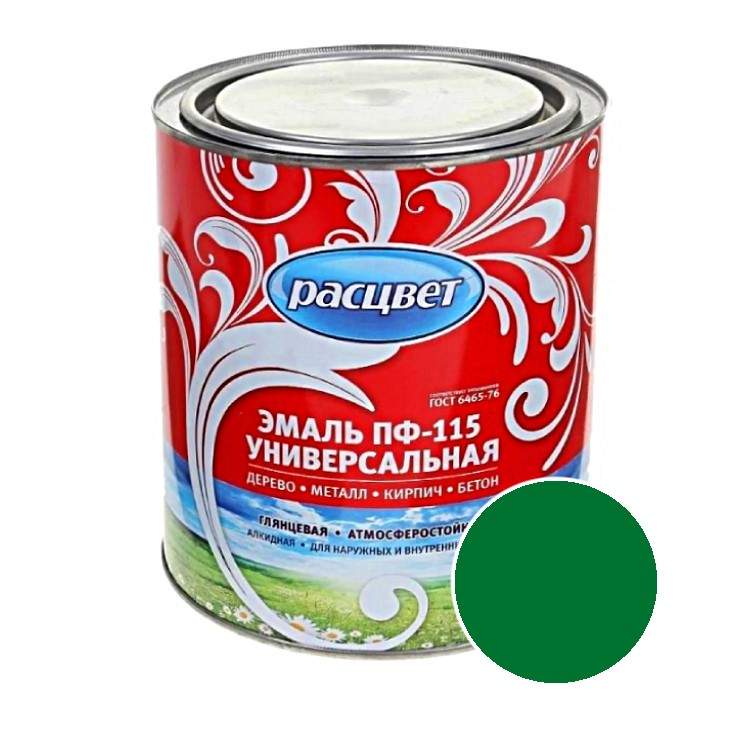 Заказать он-лайн Эмаль ПФ-115 зеленая 1,9кг Расцвет ** в интернет-магазине Строительный дом на Приморской 27 в Хабаровске с доставкой.