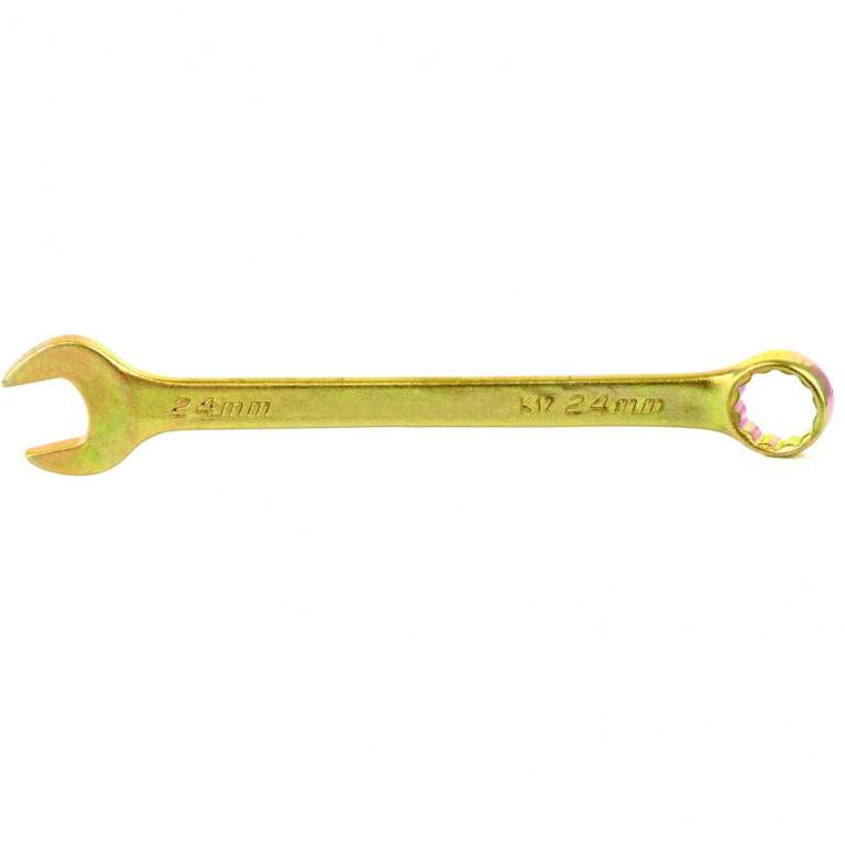 Заказать он-лайн Ключ комбинированный 24мм, желтый цинк // СИБИРТЕХ в интернет-магазине Строительный дом на Приморской 27 в Хабаровске с доставкой.