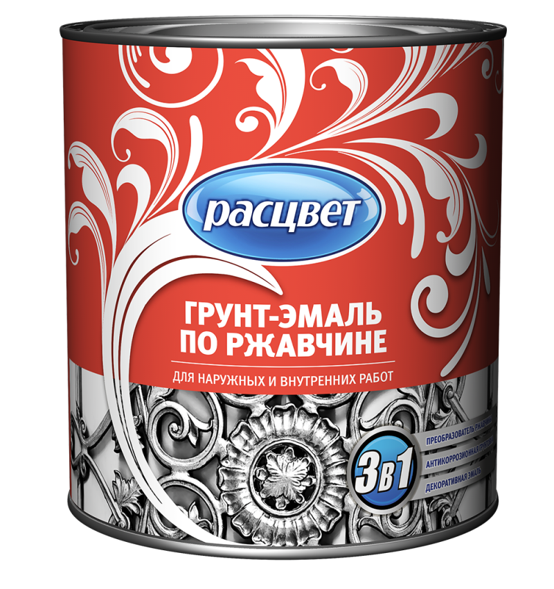 Заказать он-лайн Грунт-эмаль по ржавчине белая 1,9кг Расцвет в интернет-магазине Строительный дом на Приморской 27 в Хабаровске с доставкой.