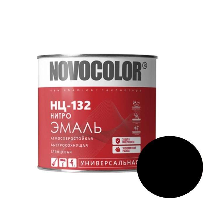 Заказать он-лайн Эмаль НЦ-132 черная 1,7кг Новоколор в интернет-магазине Строительный дом на Приморской 27 в Хабаровске с доставкой.