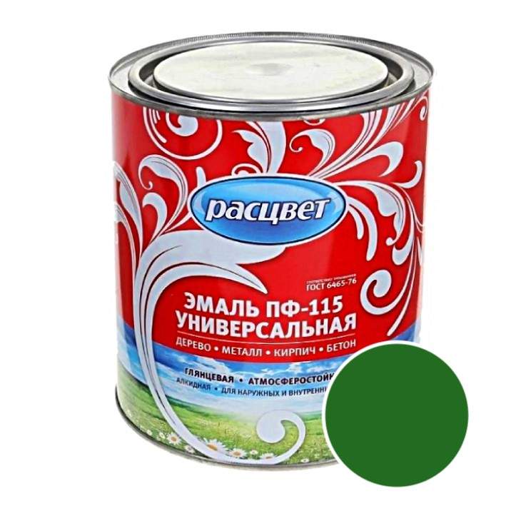 Заказать он-лайн Эмаль ПФ-115 ярко-зеленая 1,9кг Расцвет** в интернет-магазине Строительный дом на Приморской 27 в Хабаровске с доставкой.