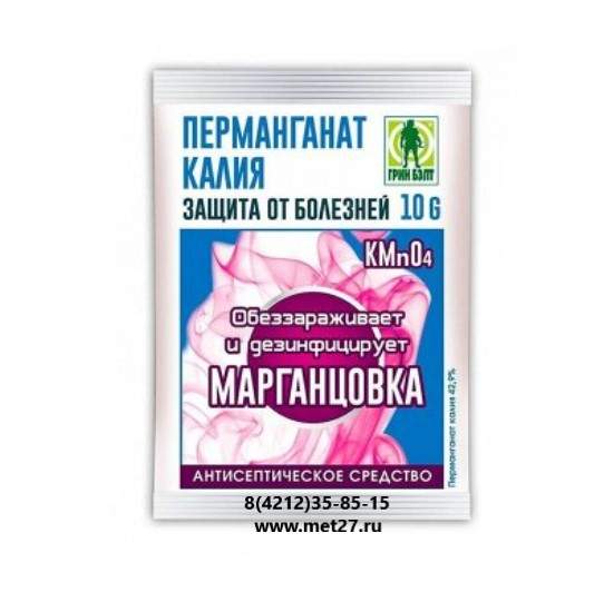 Заказать он-лайн Марганцовка 44,9% (Перманганат калия) 10гр в интернет-магазине Строительный дом на Приморской 27 в Хабаровске с доставкой.