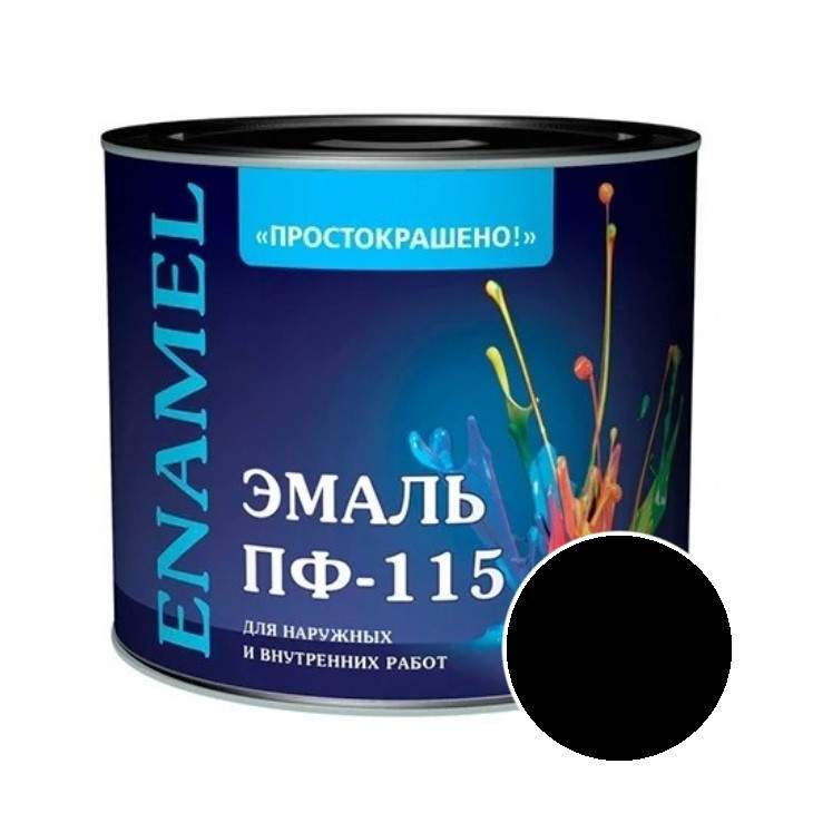 Заказать он-лайн Эмаль ПФ-115 черная 2,7кг Простокрашено в интернет-магазине Строительный дом на Приморской 27 в Хабаровске с доставкой.