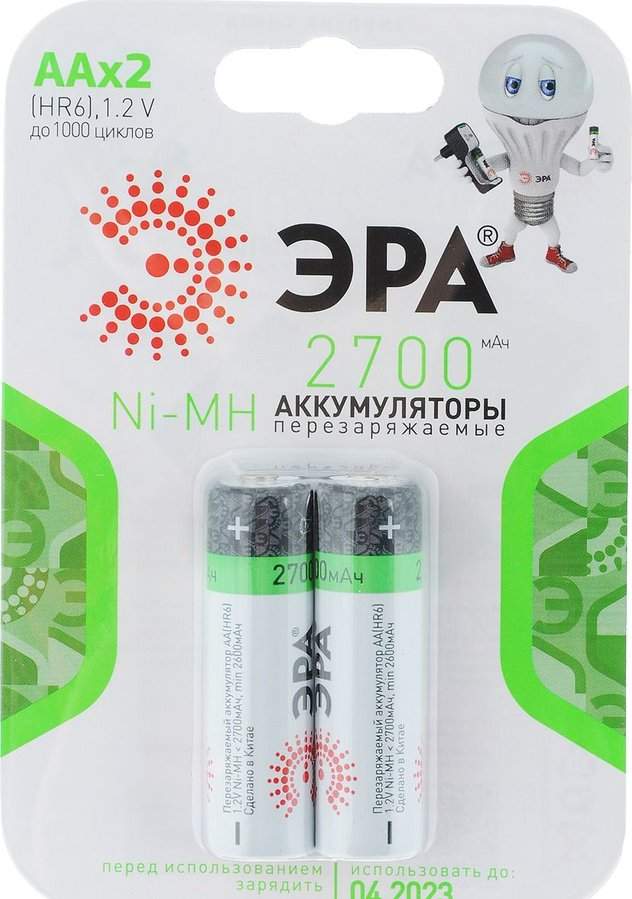 Заказать он-лайн Аккумуляторная батарея ЭРА HR6-2BL 2700mAh типа (АА) в интернет-магазине Строительный дом на Приморской 27 в Хабаровске с доставкой.