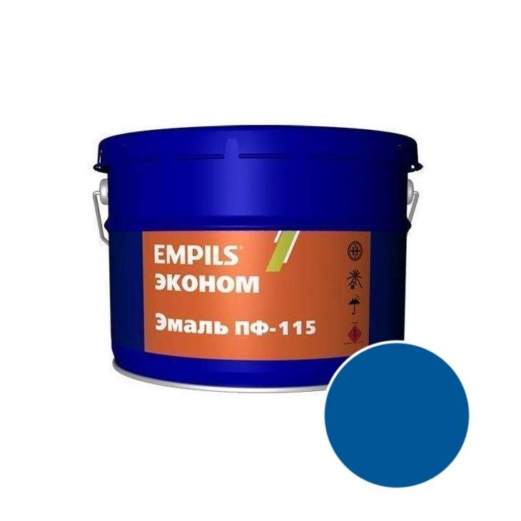 Заказать он-лайн Эмаль ПФ-115 синяя 10кг серия ЭКОНОМ Empils в интернет-магазине Строительный дом на Приморской 27 в Хабаровске с доставкой.