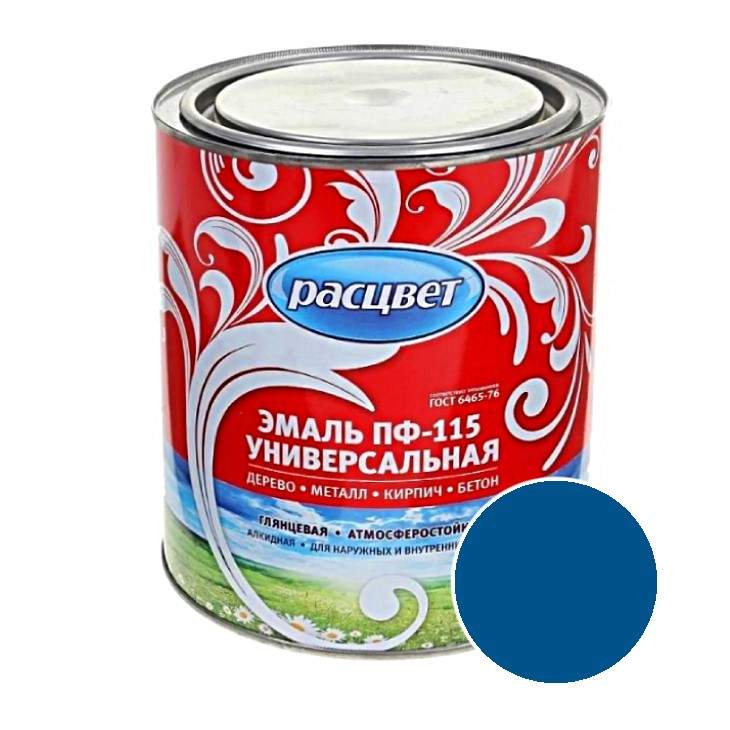 Заказать он-лайн Эмаль ПФ-115 синяя 1,9кг, Расцвет ** в интернет-магазине Строительный дом на Приморской 27 в Хабаровске с доставкой.