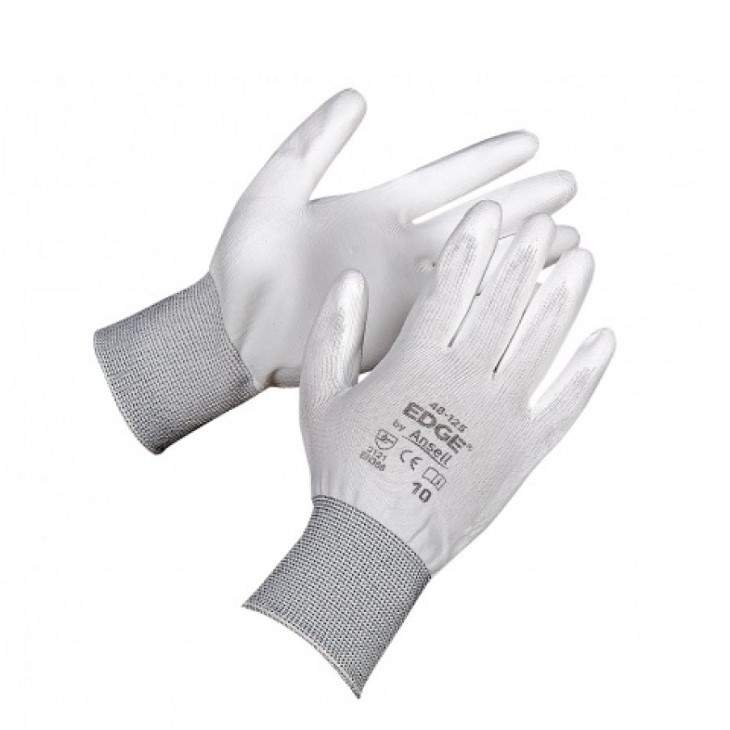 Заказать он-лайн Перчатки нейлоновые с полиуретановым покрытием белые EDGE, р.10 в интернет-магазине Строительный дом на Приморской 27 в Хабаровске с доставкой.