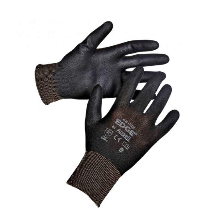 Заказать он-лайн Перчатки нейлоновые с полиуретановым покрытием черные EDGE, р.10 в интернет-магазине Строительный дом на Приморской 27 в Хабаровске с доставкой.