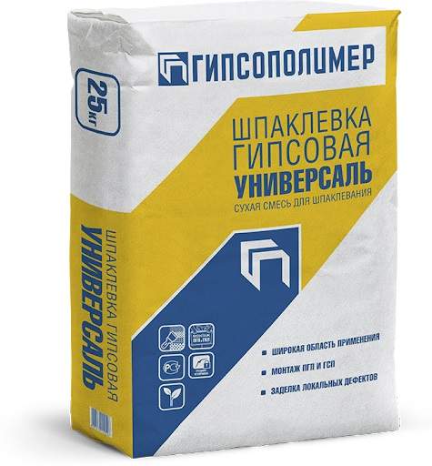 Заказать он-лайн Шпаклевка гипсовая Универсаль (25 кг.) в интернет-магазине Строительный дом на Приморской 27 в Хабаровске с доставкой.