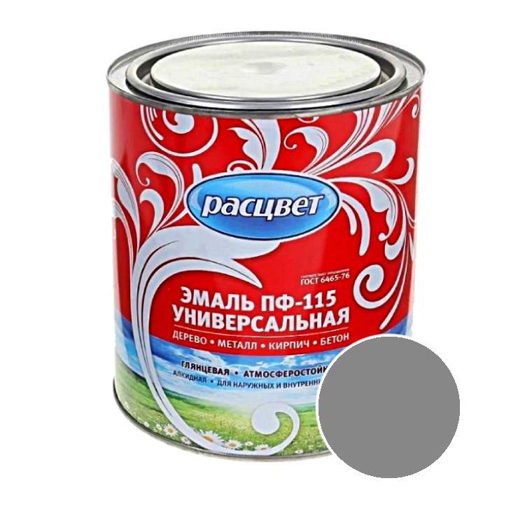 Заказать он-лайн Эмаль ПФ-115 серая 1,9 кг Расцвет в интернет-магазине Строительный дом на Приморской 27 в Хабаровске с доставкой.