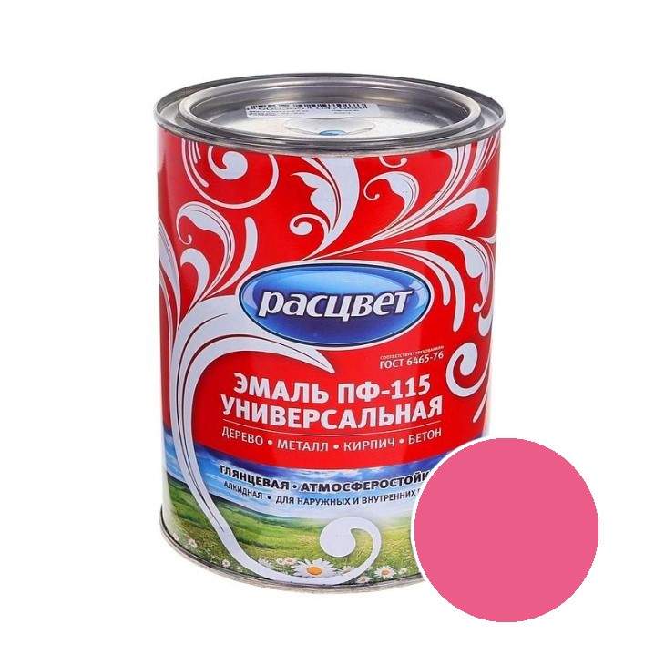 Заказать он-лайн Эмаль ПФ-115 розовая 0,9кг Расцвет  ** в интернет-магазине Строительный дом на Приморской 27 в Хабаровске с доставкой.