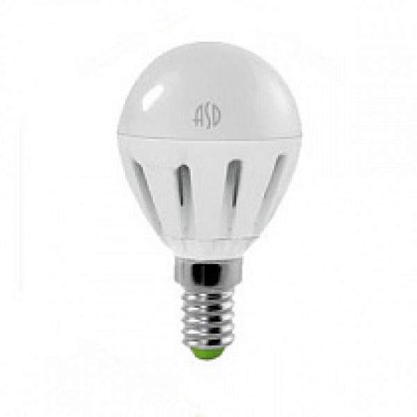 Заказать он-лайн Лампа светодиодная LED-ШАР-standard 5Вт, 160-260В, Е14, 3000К ASD в интернет-магазине Строительный дом на Приморской 27 в Хабаровске с доставкой.