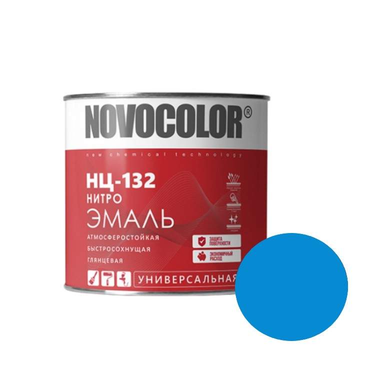 Заказать он-лайн Эмаль НЦ-132 голубая 1,7кг Новоколор в интернет-магазине Строительный дом на Приморской 27 в Хабаровске с доставкой.