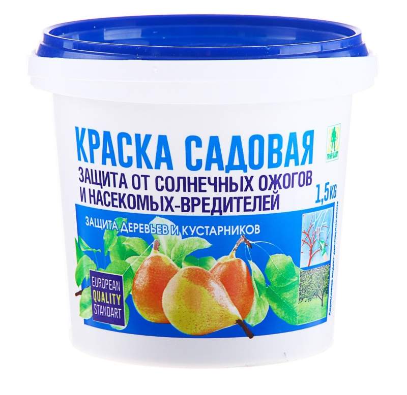 Заказать он-лайн Краска акриловая садовая для деревьев (1,5кг) в интернет-магазине Строительный дом на Приморской 27 в Хабаровске с доставкой.