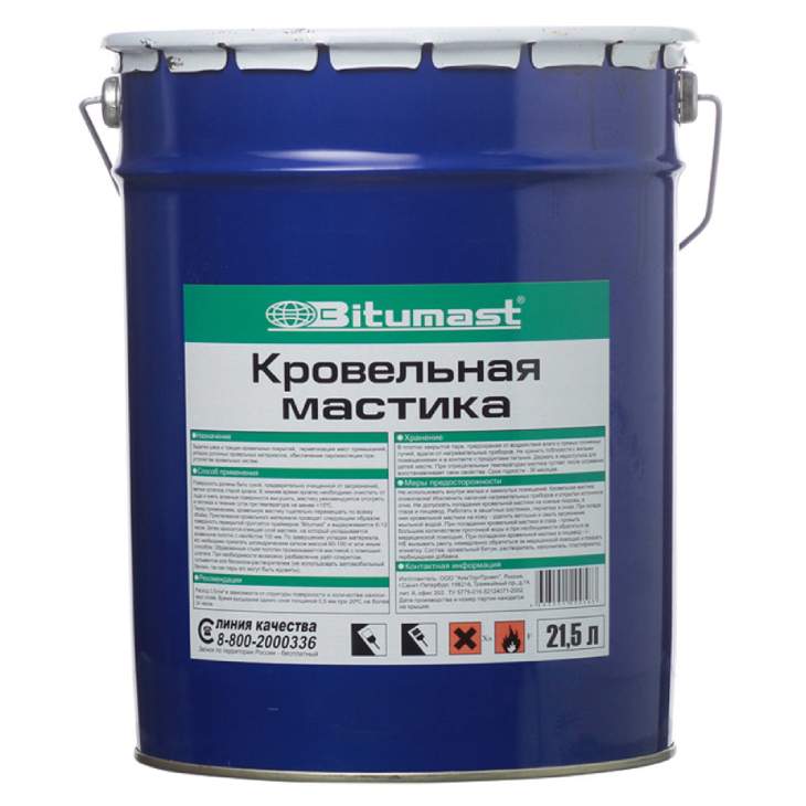 Заказать он-лайн Мастика кровельная BITUMAST (21,5 л/металл) в интернет-магазине Строительный дом на Приморской 27 в Хабаровске с доставкой.