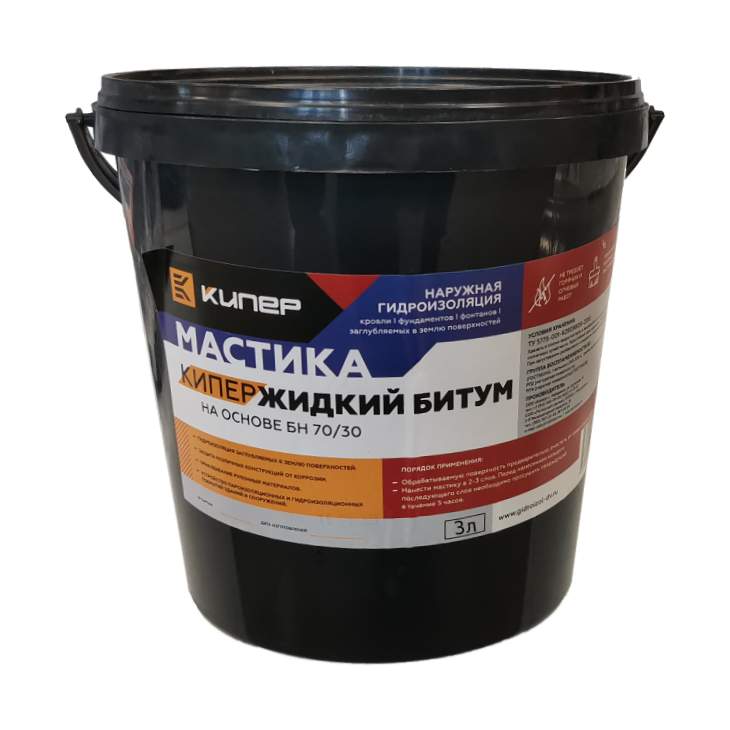 Заказать он-лайн Жидкий битум 3л на основе БН 70/30 в интернет-магазине Строительный дом на Приморской 27 в Хабаровске с доставкой.