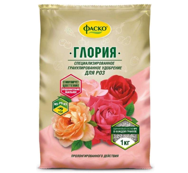 Заказать он-лайн Удобрение сухое Глория для роз 1кг в интернет-магазине Строительный дом на Приморской 27 в Хабаровске с доставкой.