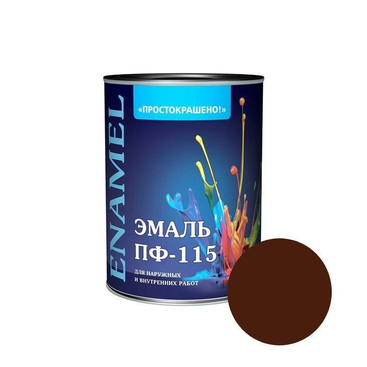 Заказать он-лайн Эмаль ПФ-115 шоколадная 0,9кг Простокрашено в интернет-магазине Строительный дом на Приморской 27 в Хабаровске с доставкой.