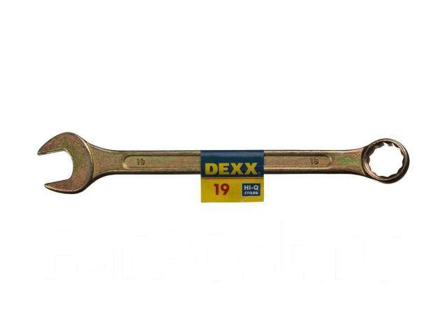 Заказать он-лайн Ключ комбинированный гаечный DEXX, желтый цинк, 19мм в интернет-магазине Строительный дом на Приморской 27 в Хабаровске с доставкой.